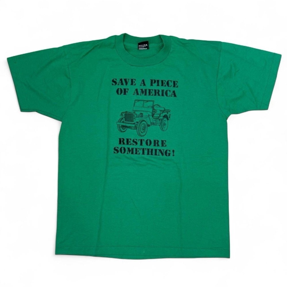 Vintage Save A Piece Of America Restore Something ! T-Shirt Adult Large USA 80's